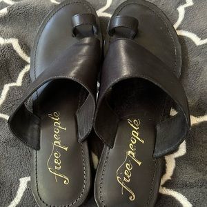 FREE PEOPLE Sant Antoni Womens Black Slide Sandals Sz 9